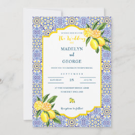 Invitación a la boda de limón mediterráneo