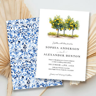 Invitación a la boda de limoneros de estilo medite