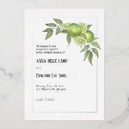 Invitación a la boda de limosnas y cítricos italia