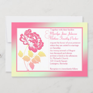 Invitación a la boda de línea amarilla y rosa
