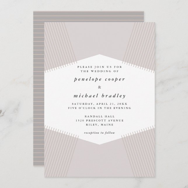 Invitación a la boda de líneas modernas (Anverso / Reverso)