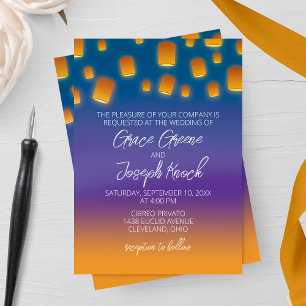 Invitación a la boda de linternas brillantes