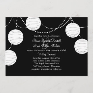 Invitación a la boda de linternas de Fiesta blanco