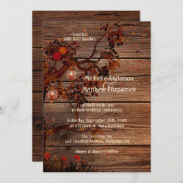 Invitación a la boda de linternas de otoño románti