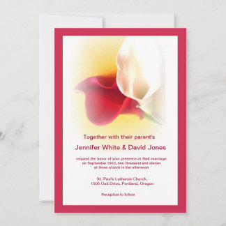 Invitación a la boda de Lirio de Calla Roja y Blan