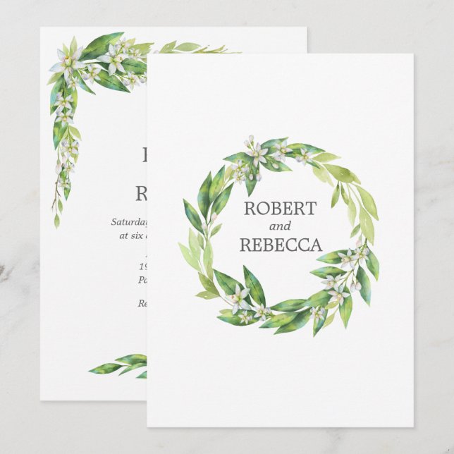 Invitación a la boda de L'orangerie (Anverso / Reverso)