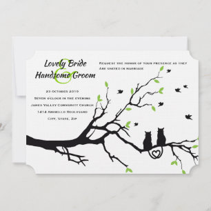 Invitación a la boda de los amantes del gato blanc
