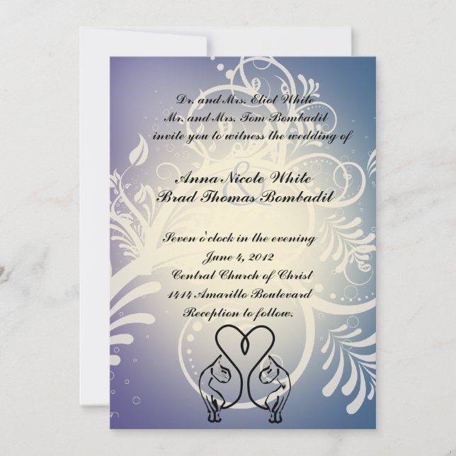 Invitación a la boda de los amantes del gato salva (Anverso)