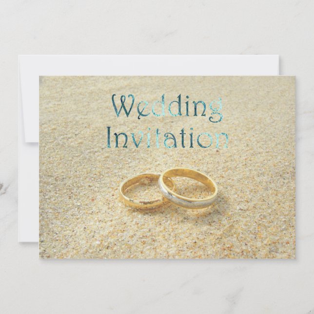 Invitación a la boda de los Anillos de boda de la  (Anverso)