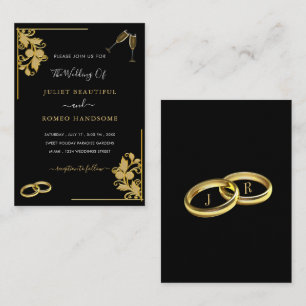 Invitación a la boda de los anillos - Marco floral