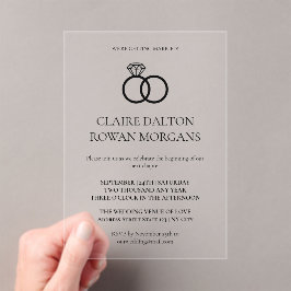 Invitación a la boda de los anillos simples