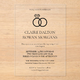 Invitación a la boda de los anillos simples