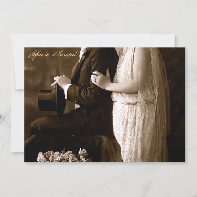 Invitación a la boda de los años 20 (Anverso)