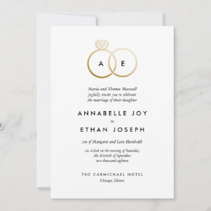Invitación a la Boda de los Años Dorados Modernos
