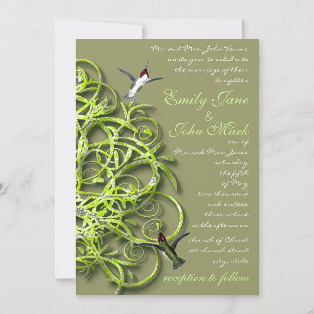 Invitación a la boda de los árboles animados (Anverso)