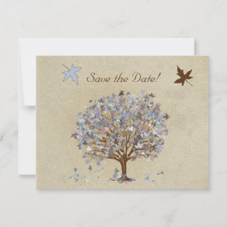 Invitación a la boda de los árboles azules y marro