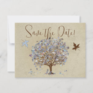 Invitación a la boda de los árboles azules y marro