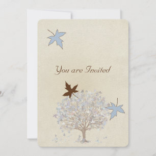 Invitación a la boda de los árboles azules y marro