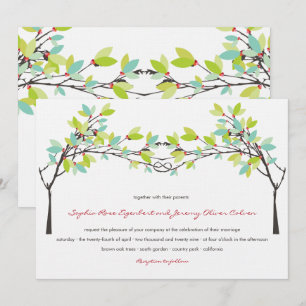 Invitación a la boda de los Árboles de Amor Verde 