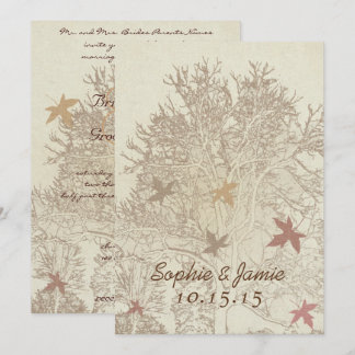 Invitación a la boda de los árboles de Borgoña y M