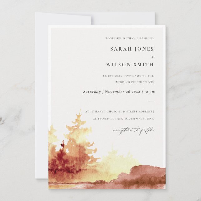 Invitación a la boda de los árboles de la caída am (Anverso)