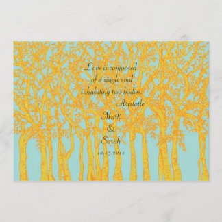 Invitación a la boda de los árboles de oro de époc
