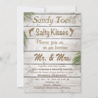 Invitación a la boda de los besos salados de sandy