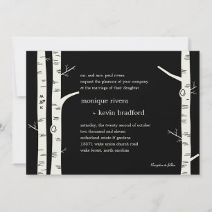 Invitación a la boda de los Birch Trees - Negro