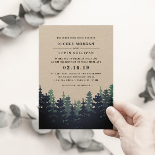 Invitación a la boda de los bosques de invierno
