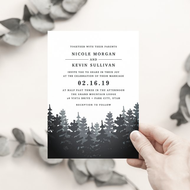 Invitación a la boda de los bosques de invierno (Subido por el creador)