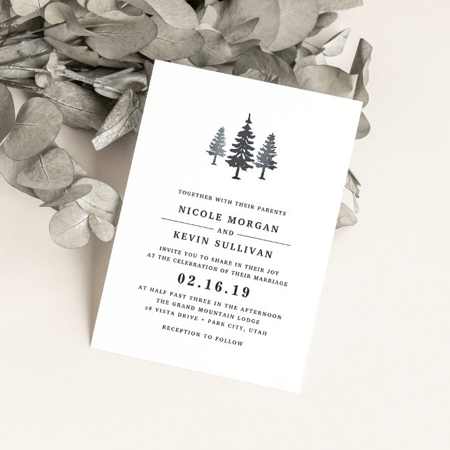 Invitación a la boda de los bosques de invierno (Subido por el creador)