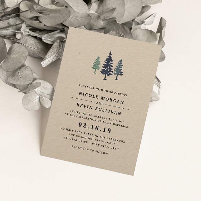 Invitación a la boda de los bosques de invierno (Subido por el creador)