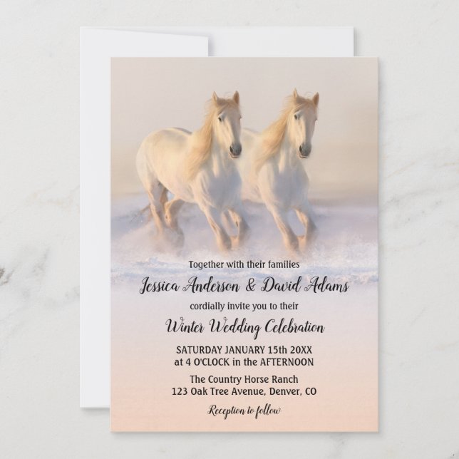 Invitación a la boda de los caballos de invierno d (Anverso)