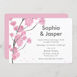Invitación a la boda de los cerezos rosados modern