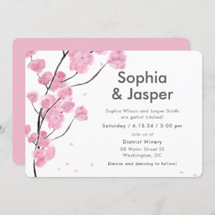 Invitación a la boda de los cerezos rosados modern