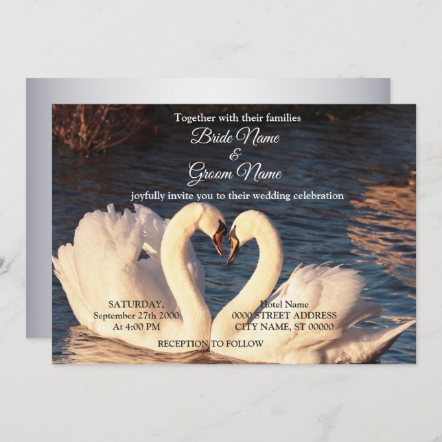 Invitación a la boda de los cisnes blancos (Anverso / Reverso)