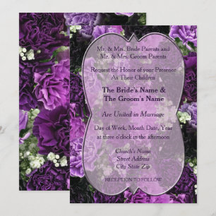 Invitación a la boda de los claveles morados