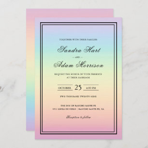 Invitación a la boda de los colores arcoiris del P