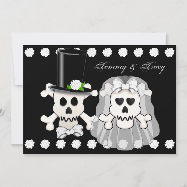 Invitación a la boda de los cráneos y los huesos c (Anverso)