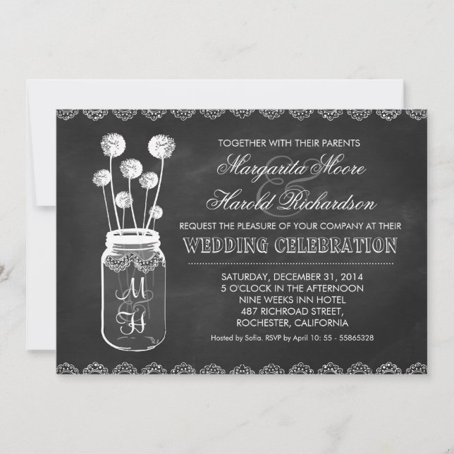 Invitación a la boda de los dientes de langosta de (Anverso)