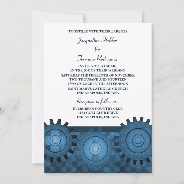 Invitación a la boda de los engranajes de vapor, a (Anverso)