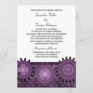 Invitación a la boda de los engranajes de vapor, m