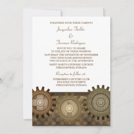 Invitación a la boda de los engranajes de vapor, m