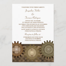 Invitación a la boda de los engranajes de vapor, m