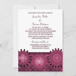 Invitación a la boda de los engranajes de vapor, r
