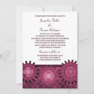 Invitación a la boda de los engranajes de vapor, r