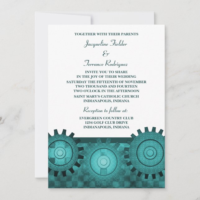 Invitación a la boda de los engranajes de vapor, V (Anverso)
