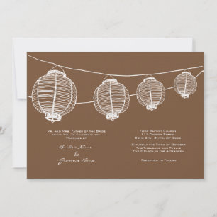 Invitación a la boda de los faros blancos y marron