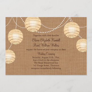 Invitación a la boda de los Fiestas Burlap
