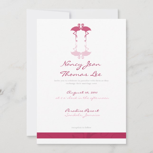 Invitación a la boda de los flamencos rosados (Anverso)